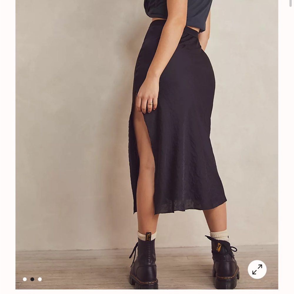 Free People Basic Black Midi Skirt